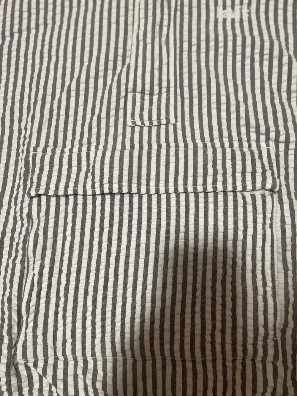 Levi's Octavia Lightweight Striped Seersucker Pullover 1/4 Zip Jacket Men's XL